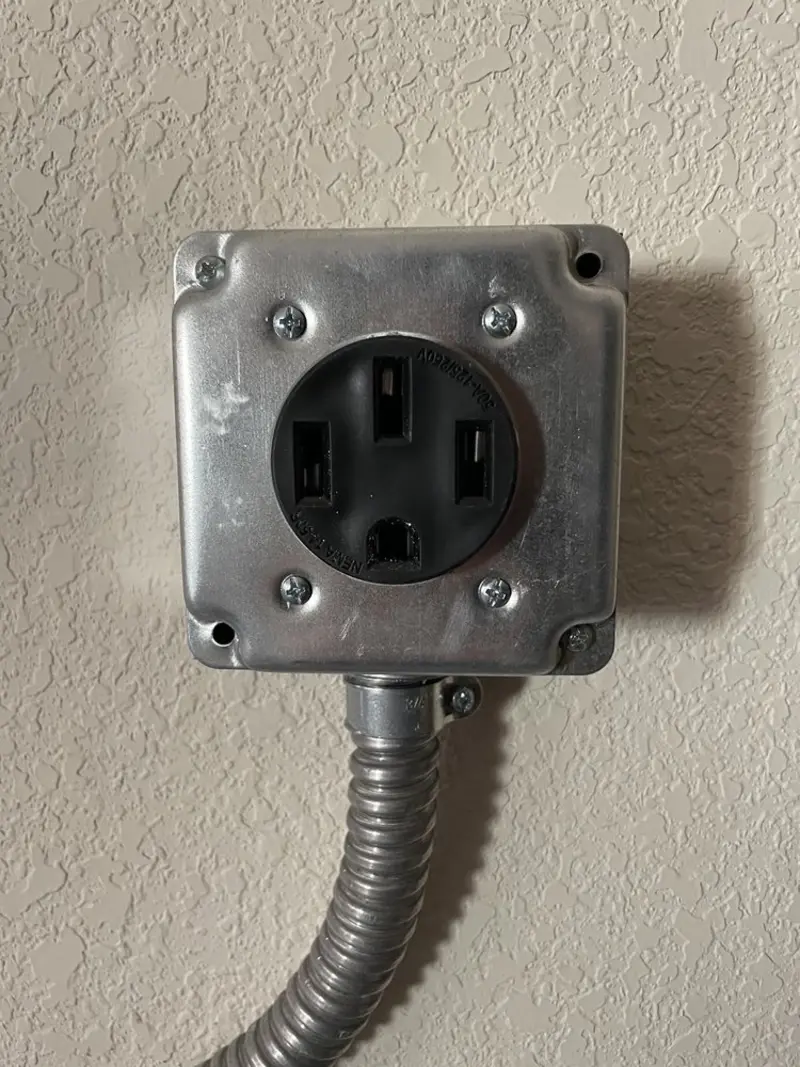 NEMA 14-50 outlet installed for Smart Home Electrical in Gray